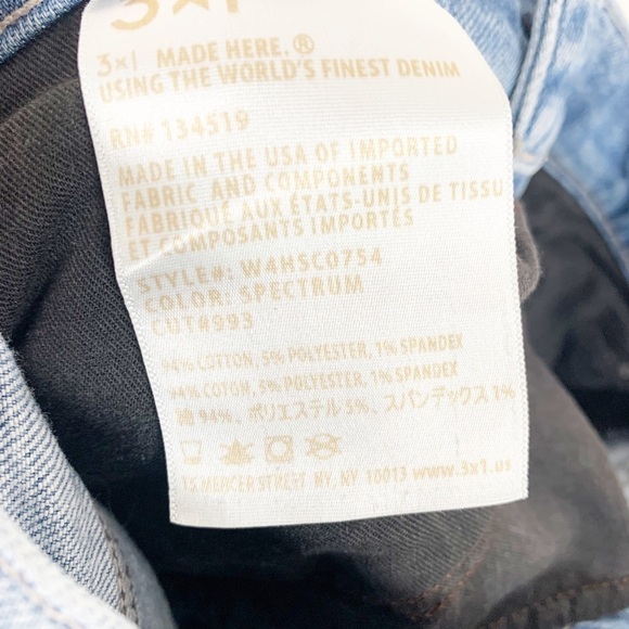 3x1 NYC High waist Straight leg Drop hem Jeans Size 24 - Picture 11 of 11